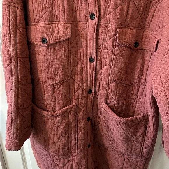 Avec Les Filles Dusty Rose Quilted Cotton Gauze Coat NWT - Picture 5 of 7